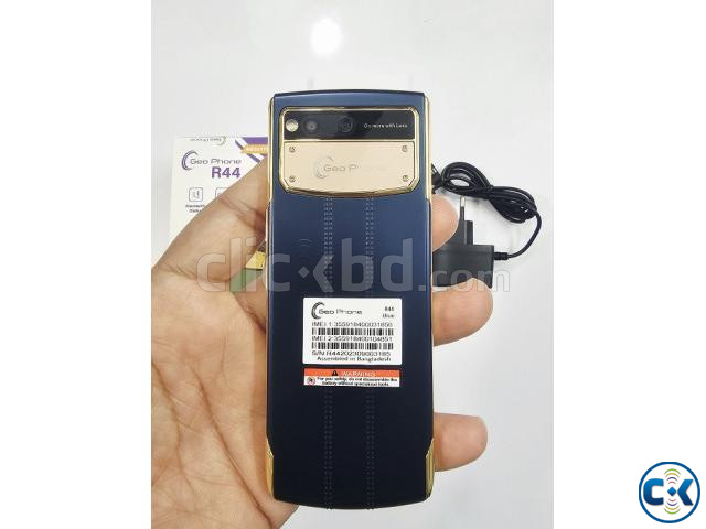 Geo R44 Leather Degine Dual Sim Phone Blue large image 2