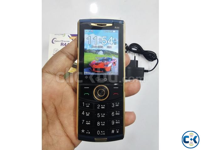 Geo R44 Leather Degine Dual Sim Phone Blue large image 4