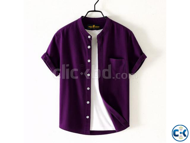 Fashionable casual half-sleeve shirt for men large image 3