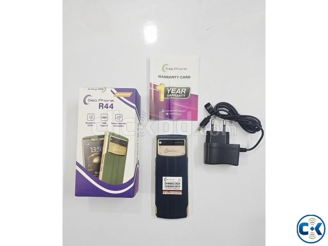Geo R44 Leather Degine Dual Sim Phone Blue large image 2