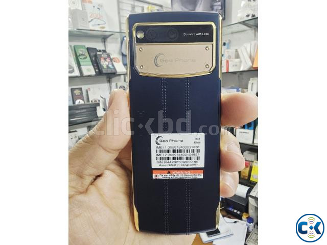 Geo R44 Leather Degine Dual Sim Phone Blue large image 3