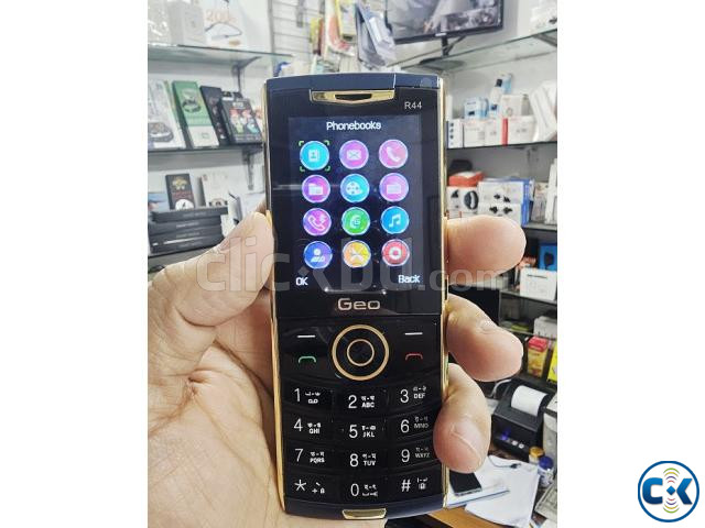 Geo R44 Leather Degine Dual Sim Phone Blue large image 4