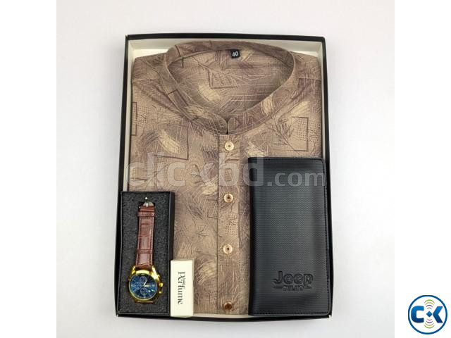 Premium Men s Panjabi Gift Set Panjabi Watch Wallet Pe large image 2