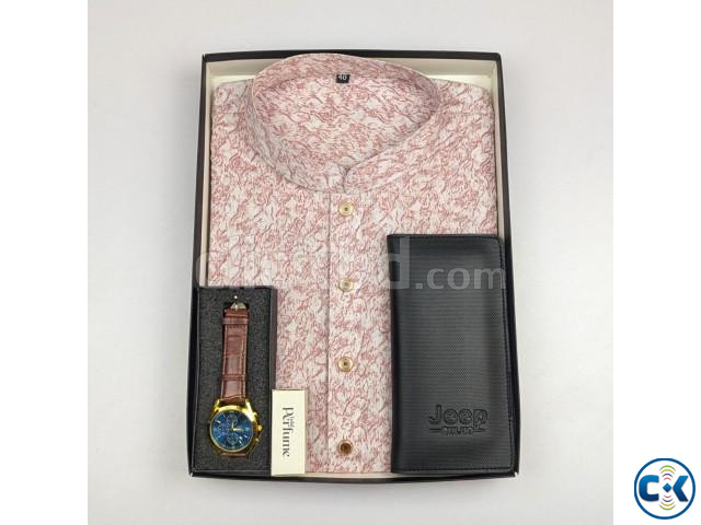 Premium Men s Panjabi Gift Set Panjabi Watch Wallet Pe large image 3