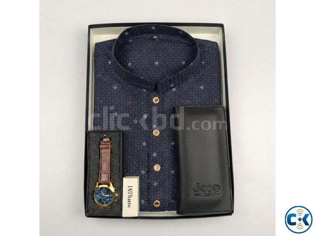Premium Men s Panjabi Gift Set Panjabi Watch Wallet Pe large image 4