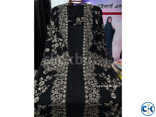  ফুল বাহার এমব্রয়ডারি বোরকা ৩ পিসের সেট  large image 2