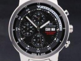 IWC Schaffhausen Aquatimer Silver Case Black Dial