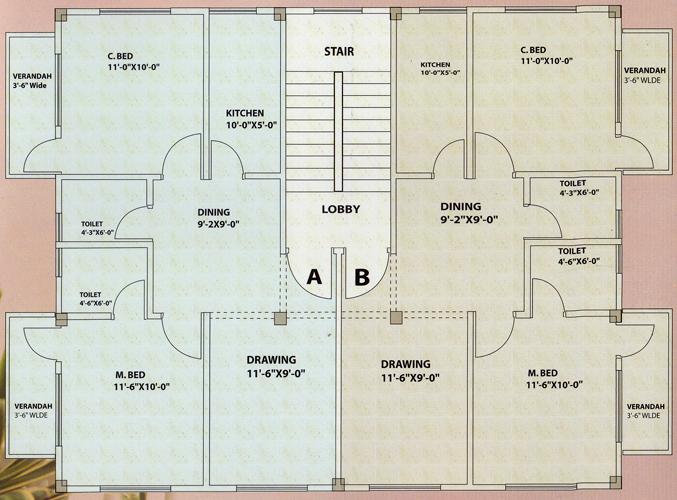 Developer-built flat for sale at bonosree large image 1