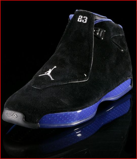 retro air jordan 18 shoes black blue