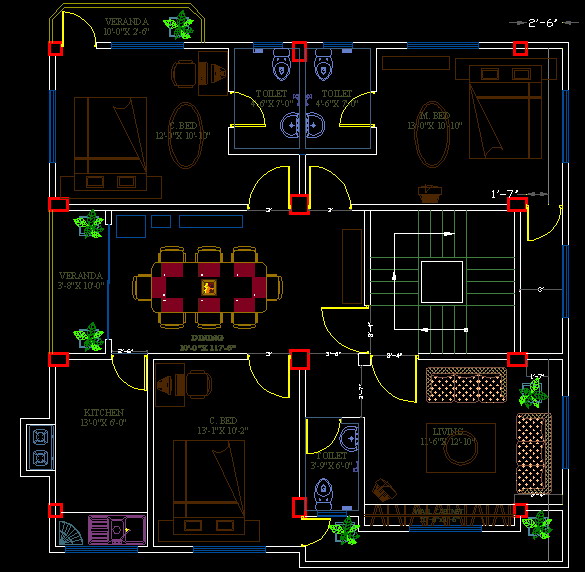 1150sft 3 bed 3 bath Drawing Dinning 2 veranda Mirpur large image 0