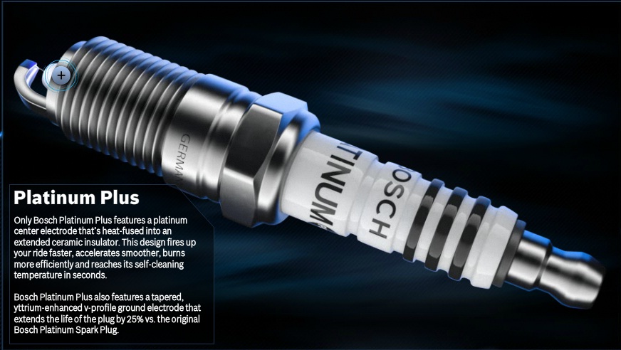 BOSCH Platinum Plus Spark Plug for better acceleration large image 0