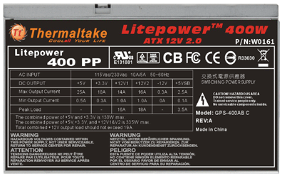 Thermaltake 400W PSU large image 1