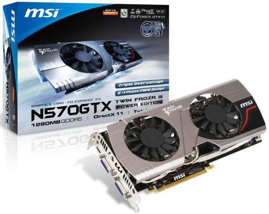 MSI nVidia GeForce GTX570 Twin Frozr III PE OC 1280MB DDR5 large image 0