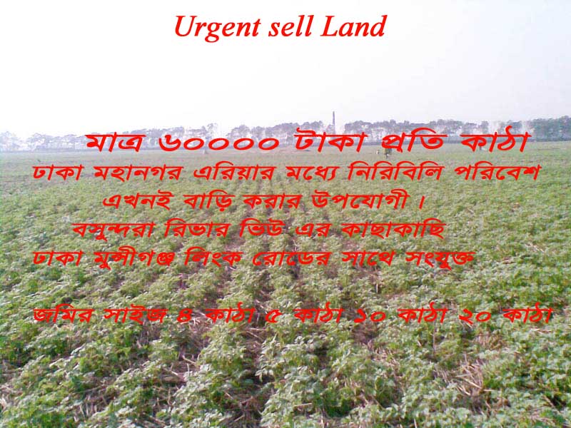 Urgent sell 10 katha land near Bashundhara River view large image 0