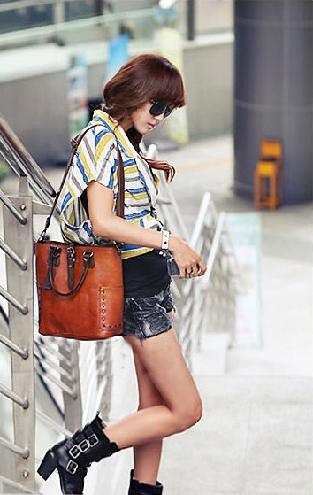 2011 South Korea Handbag Bucket-Shape Bag Buckle Bag Wholesa large image 1