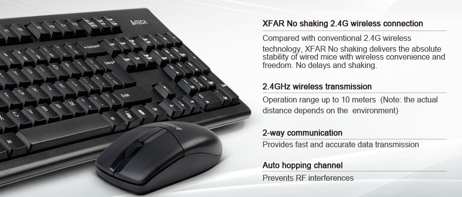 A4TECH 3100N Wireless keyboard mouse  large image 0