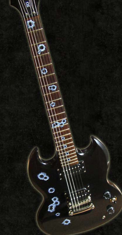 Bullet Holes Guitar Fretboard Markers Inlay Sticker large image 1