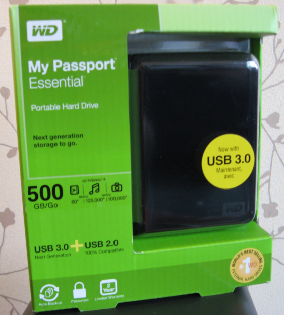 WD My Passport Essential Black 500GB USB 3.0 large image 0