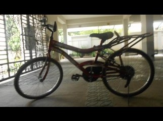 Bicycle with lock and mud guard.