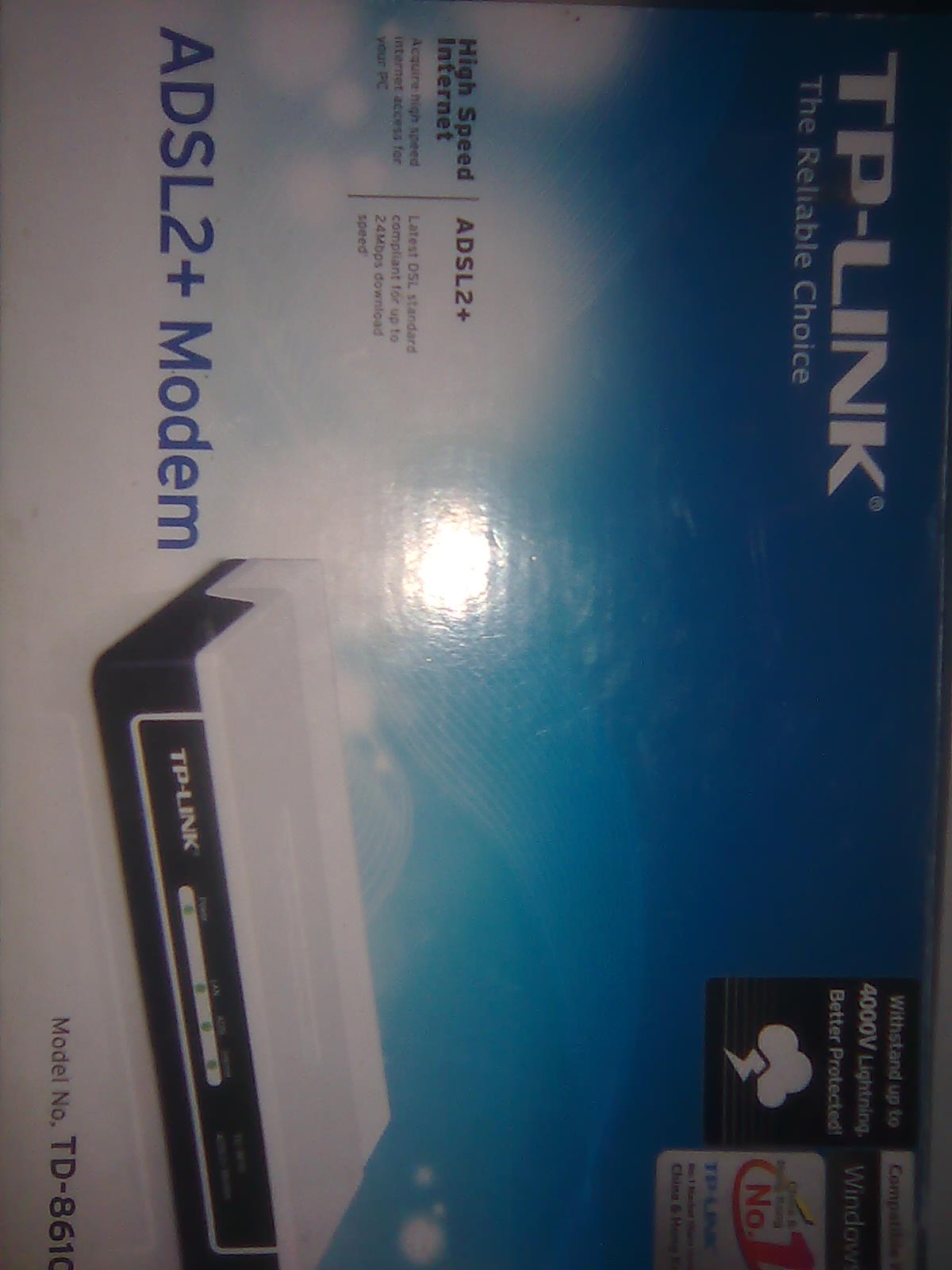 TPLINK ADSL2 MODEM td8610 large image 0