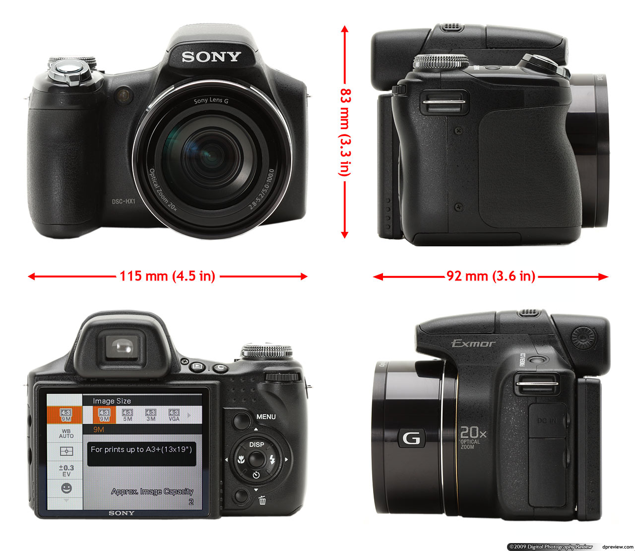 SONY HX1-Semi DSLR-Free-2Batteries 1Bag 4GB Memory large image 2