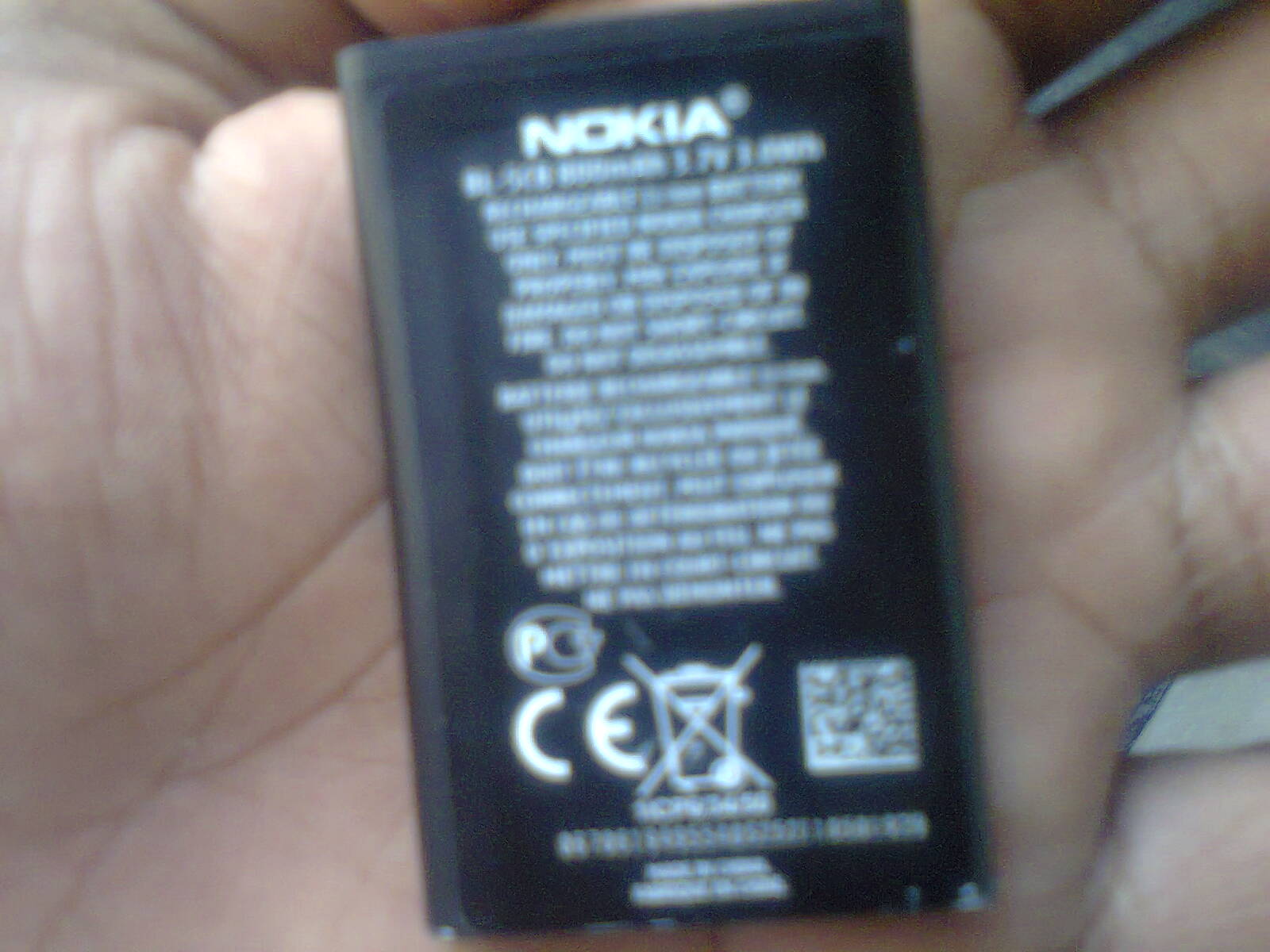 original nokia BL-5CB 800 mah battery large image 0