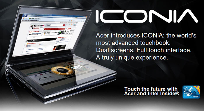 Acer Iconia Touchbook Dual Screen Touch Laptop Notebook large image 0