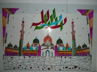 Glass Paintings: Mosque n Calligraphy