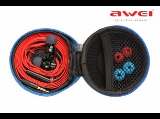 AWEI superbass headphone with case. See inside