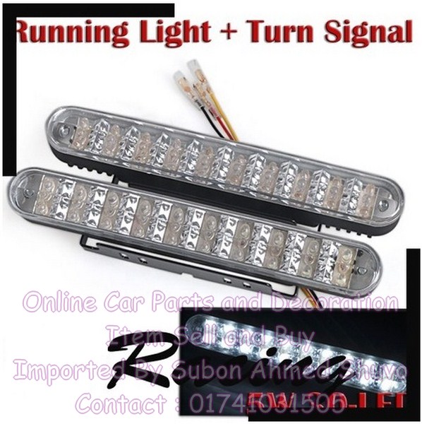 White 5W 30-LED Daytime Running Light Lamp DRL Turn Signal large image 0