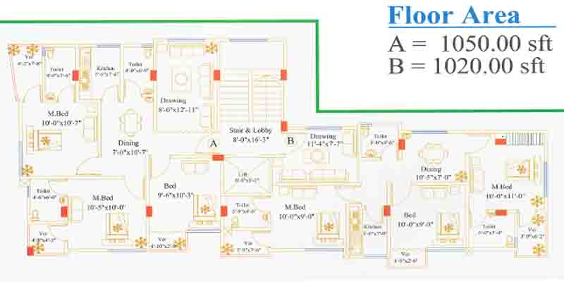 Luxurius flat 1050 at prime location corner plot in uttara large image 0