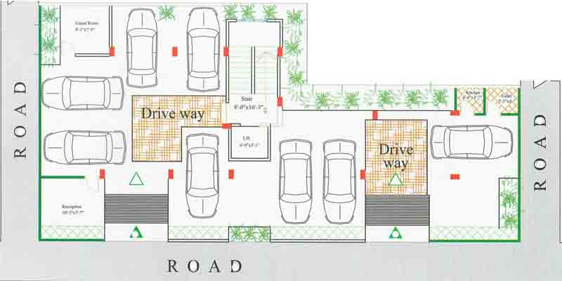 Luxurius flat 1050 at prime location corner plot in uttara large image 1