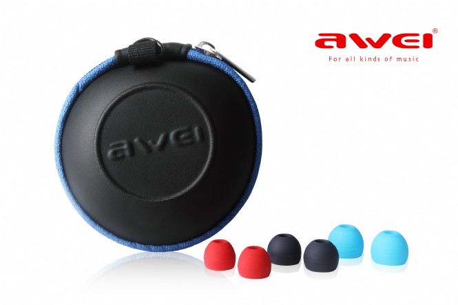 AWEI superbass headphone with case. See inside large image 1