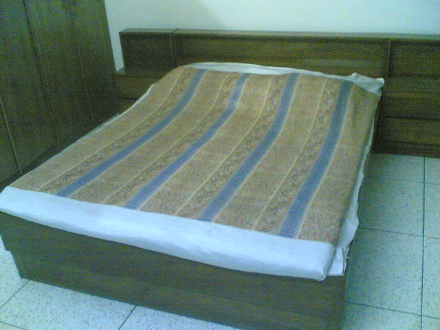 Double bed with two bed-side tables 100 teak  large image 0