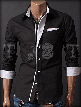 Black mens shirt large image 0