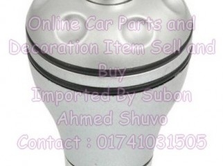 Auto Cars Round Head Style Silver Tone Aluminium Gear Shift