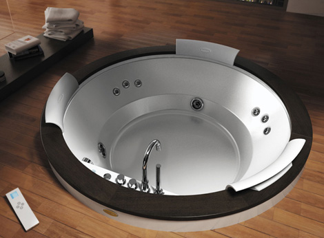 Corner Whirlpool Bath from Jacuzzi new round Nova large image 0