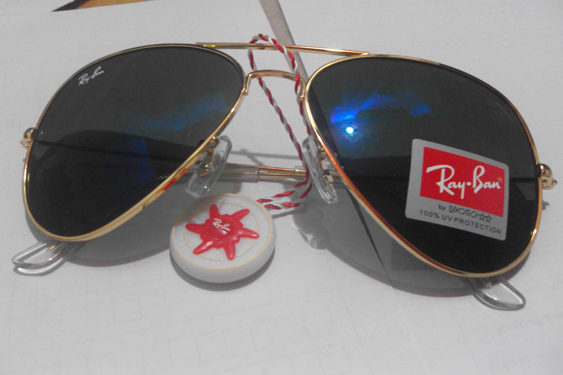 Ray Ban 3026 Golden Frame Blue Mercury Glass large image 0