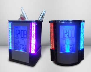LED Display Pen Holder With Weather Display and Illumunation large image 0