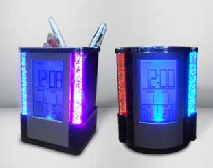 LED Display Pen Holder With Weather Display and Illumunation large image 0