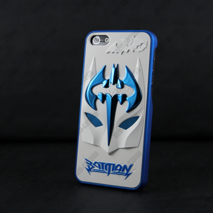 Apple iPhone 5 Batman Hard Plastic Case 3D White Blue large image 0